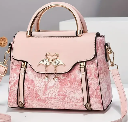 Kissing Flamingos Luxury Satchel Bag